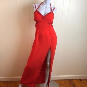 Riva Designs Red Beaded Gown